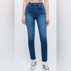 Re/done high rise ankle crop w/ stretch